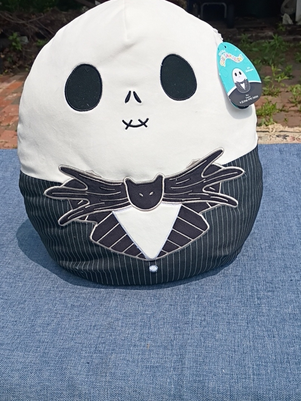 Squishmallows White Black Jack Skellington-Inspired Plush